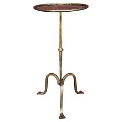 Spanish Gilt Iron Drinks Table on a Tripod Base