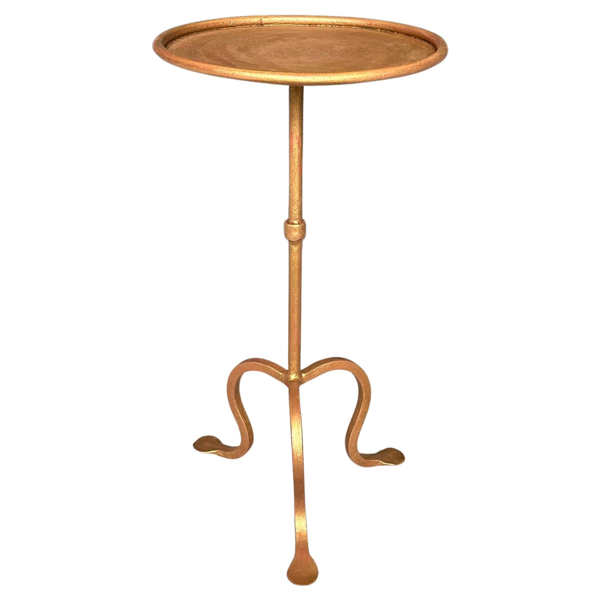 Spanish Gilt Iron Drinks Table on a Tripod Base For Sale