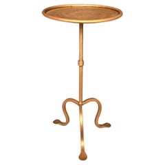 Used Spanish Gilt Iron Drinks Table on a Tripod Base