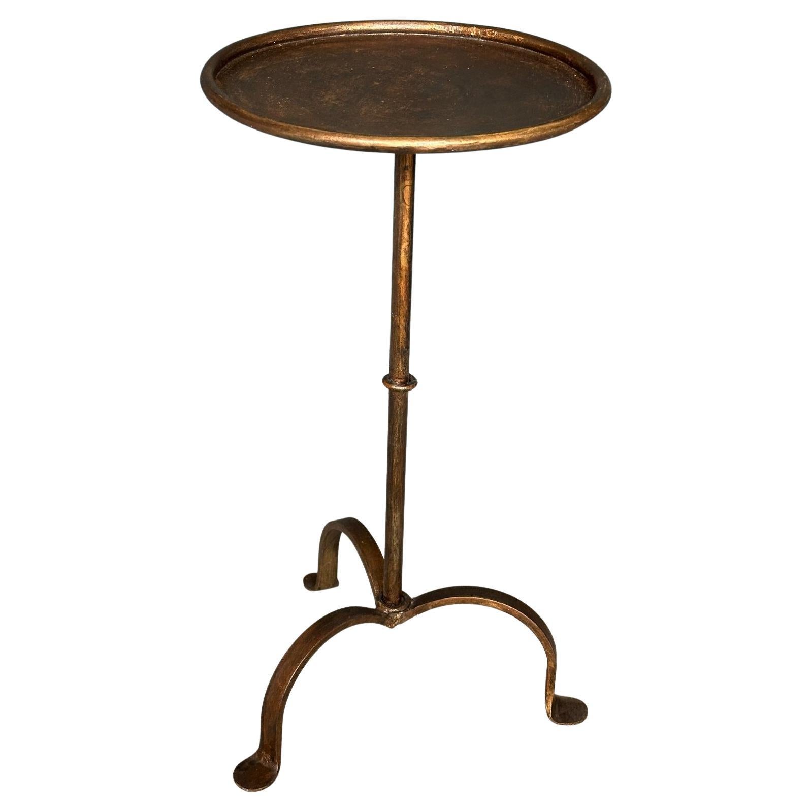 Spanish Gilt Iron Drinks Table on a Tripod Base