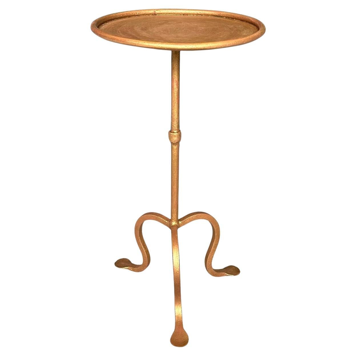 Spanish Gilt Iron Drinks Table on a Tripod Base
