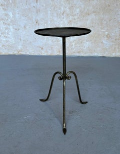 Spanish Gilt Iron Drinks Table on an Elevated Tripod Base