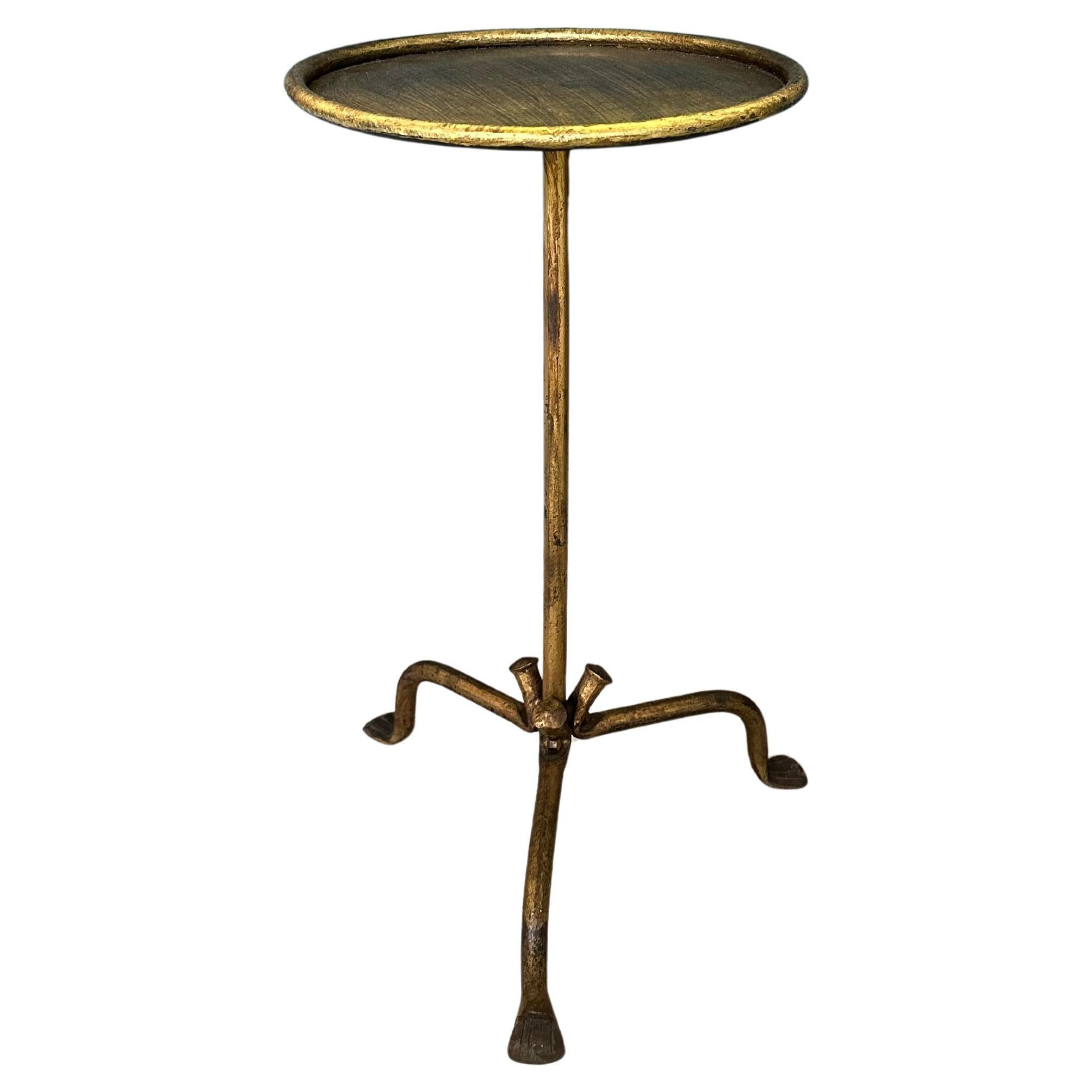 Spanish Gilt Iron Drinks Table with a Curved Tripod Base