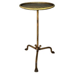 Spanish Gilt Iron Drinks Table with a Curved Tripod Base