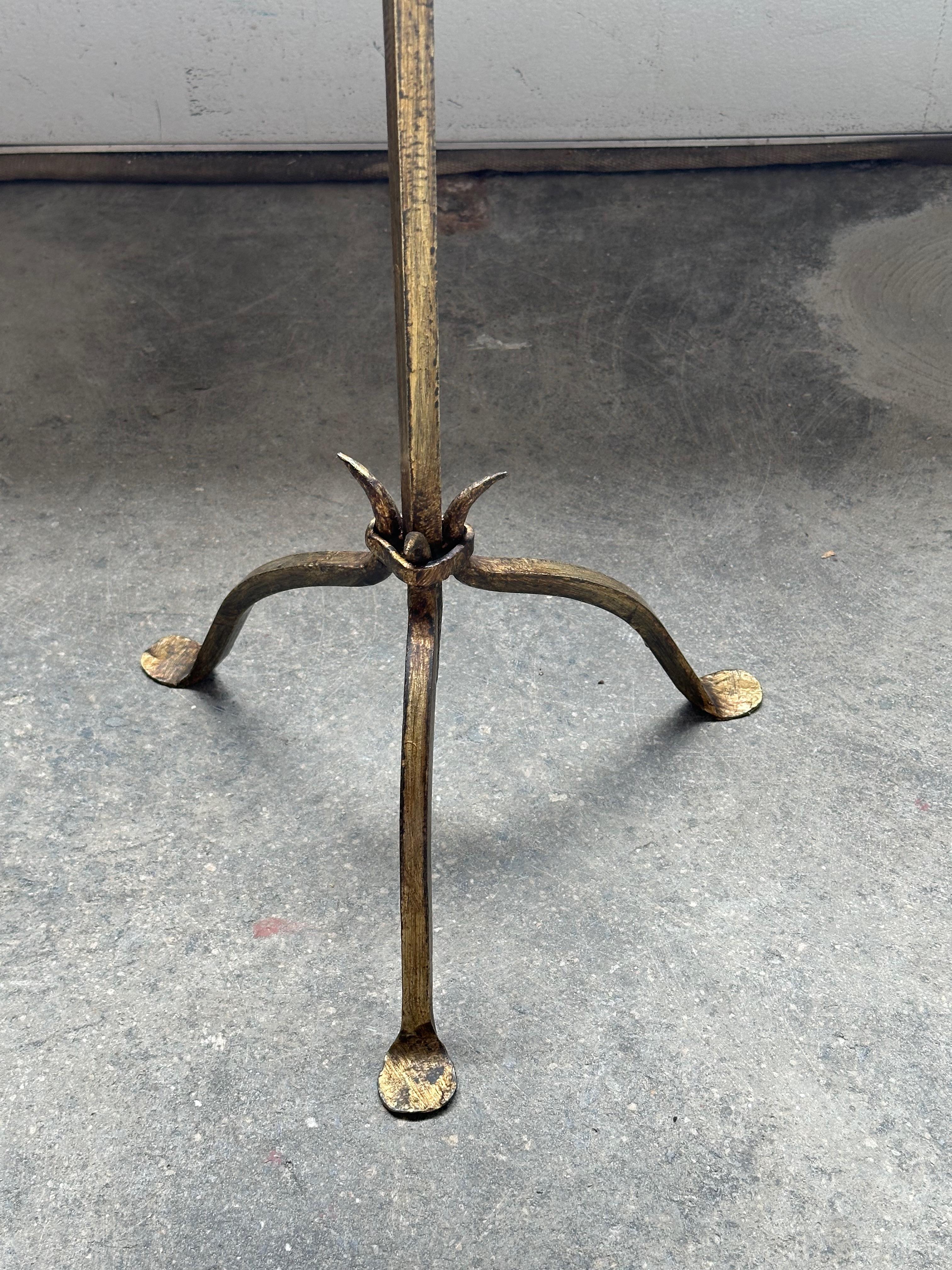 Spanish Gilt Iron Drinks Table with Gold Patina In Good Condition For Sale In Buchanan, NY