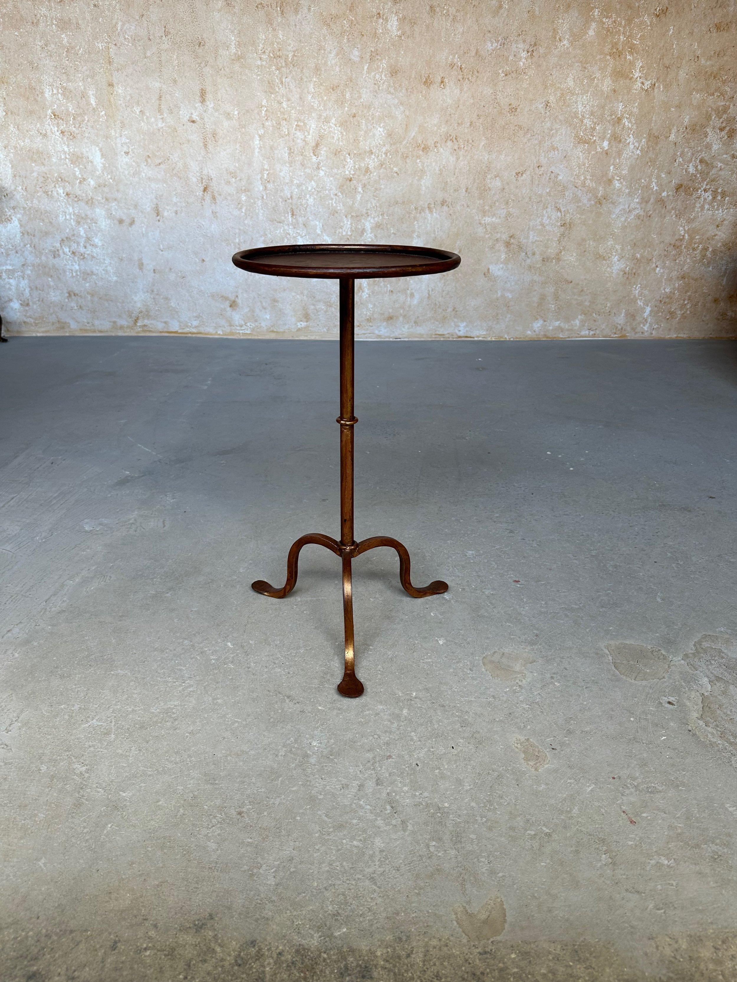 Spanish Gilt Iron Drinks Table with Tripod Base For Sale 4