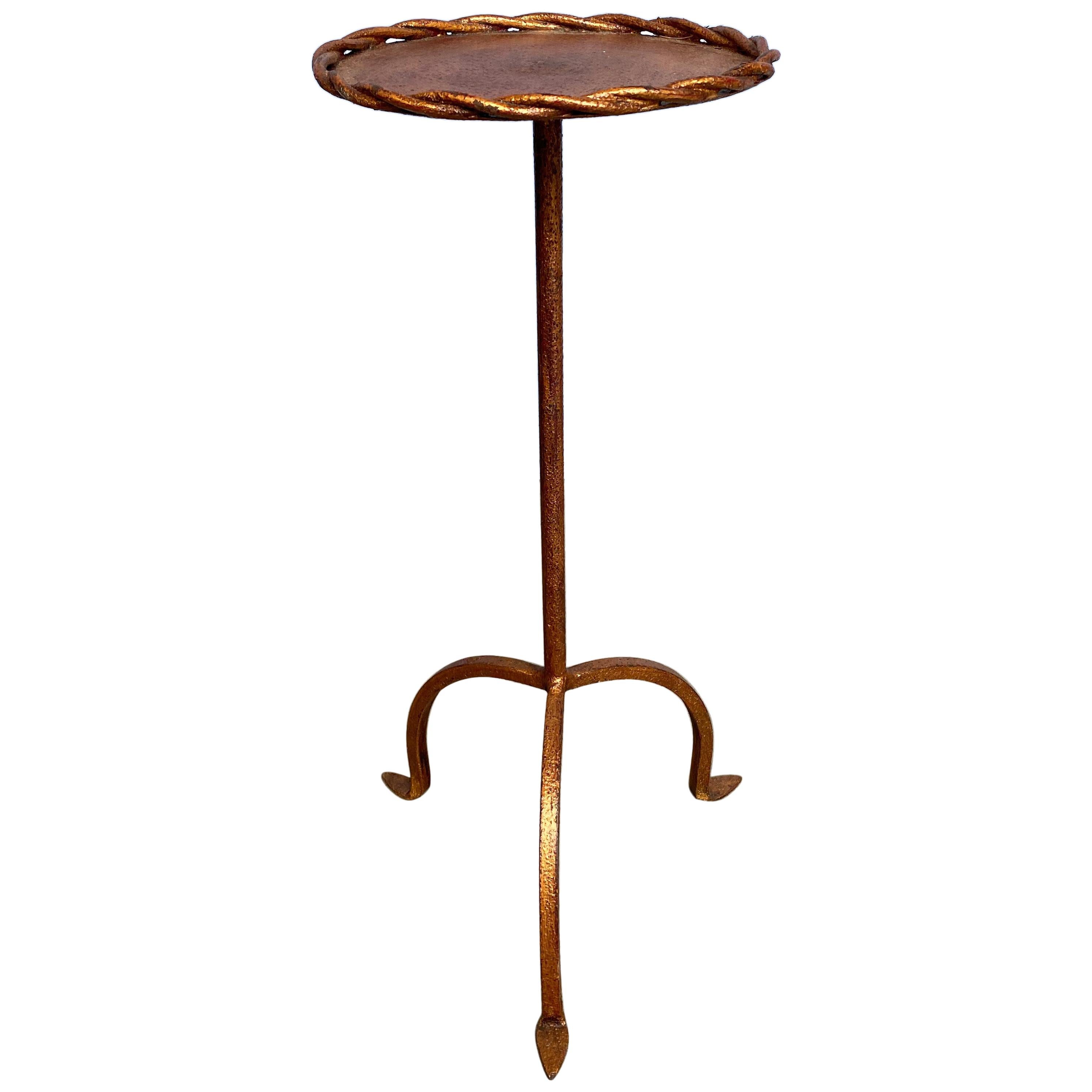 Spanish Gilt Iron Martini Side Table