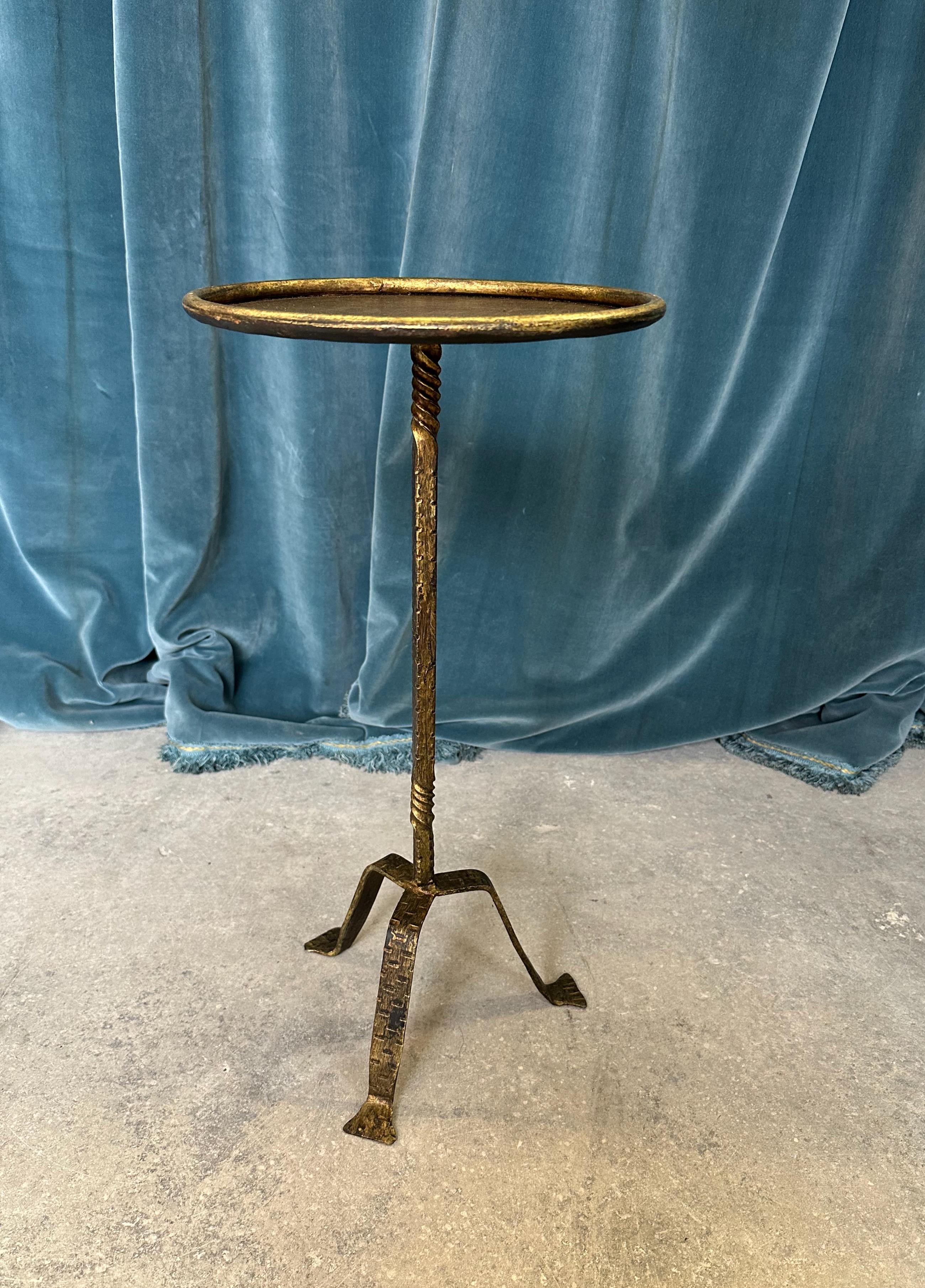 Spanish Gilt Iron Martini Table on an Elevated Tripod Base 7