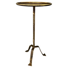 Spanish Gilt Iron Martini Table on an Elevated Tripod Base