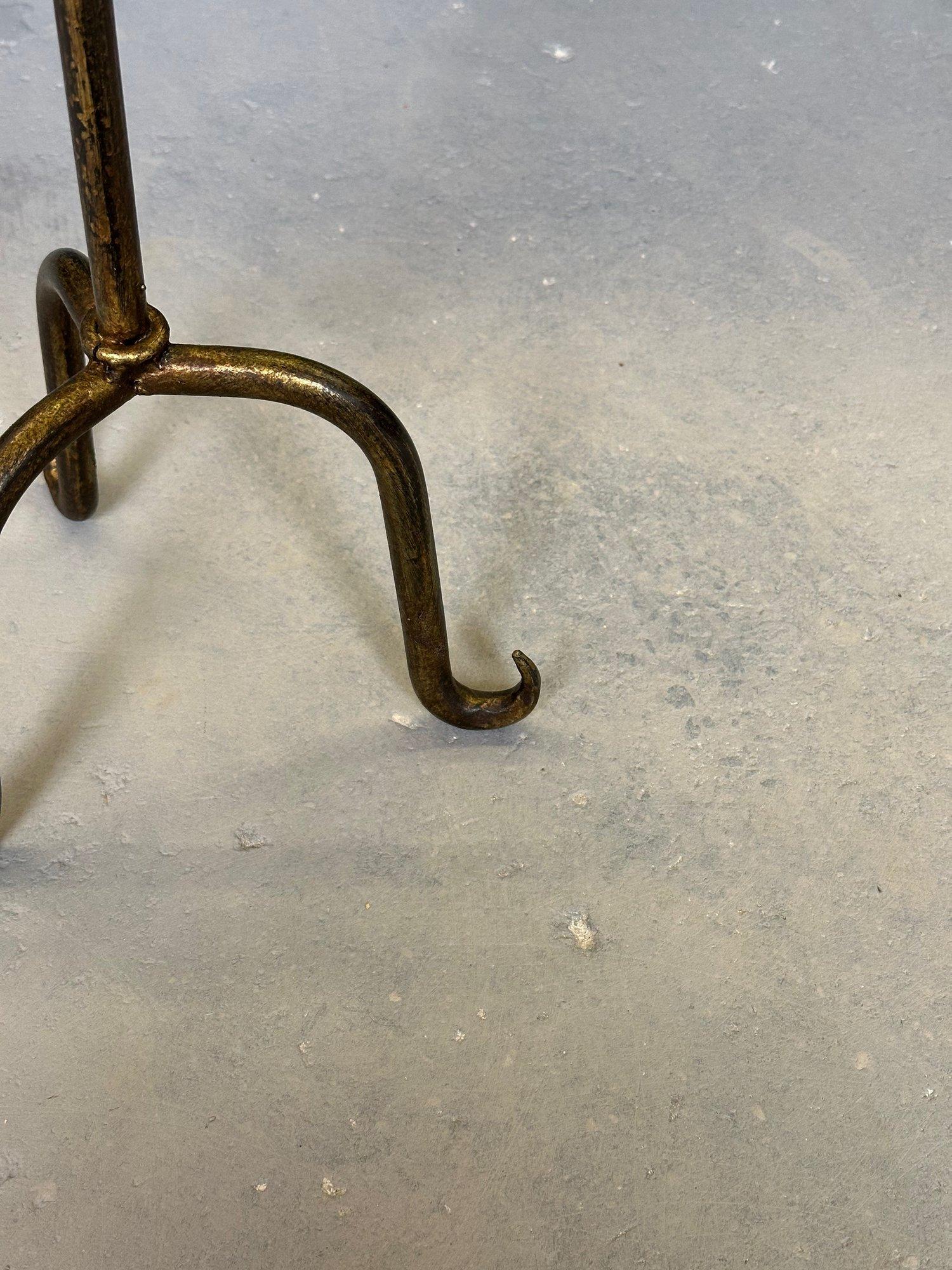 Spanish Gilt Iron Martini Table with Scrolled Tripod Base 7