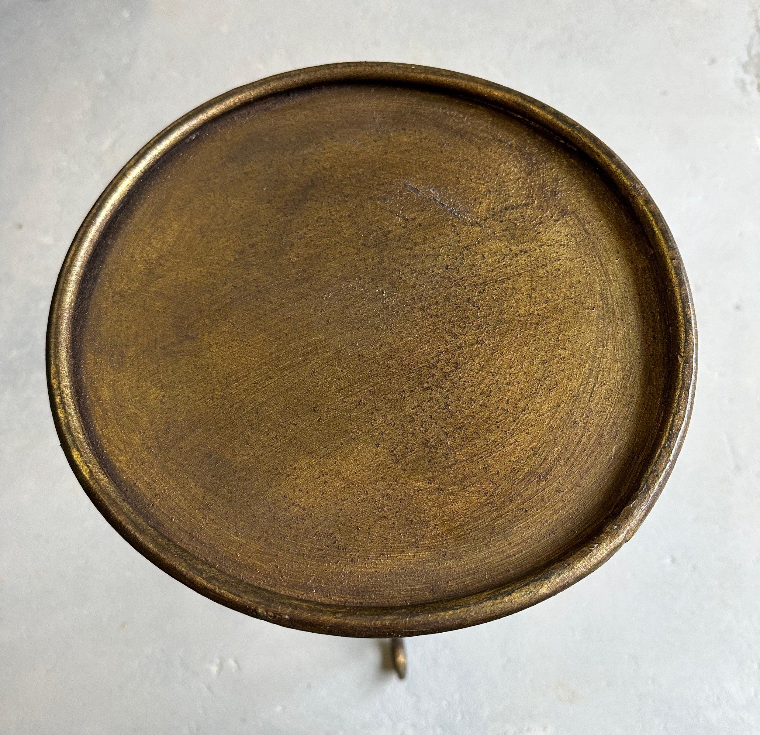 Spanish Gilt Iron Martini Table with Scrolled Tripod Base 8