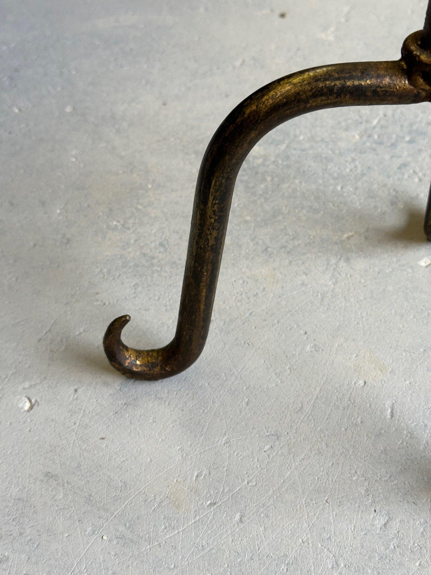 Spanish Gilt Iron Martini Table with Scrolled Tripod Base 3