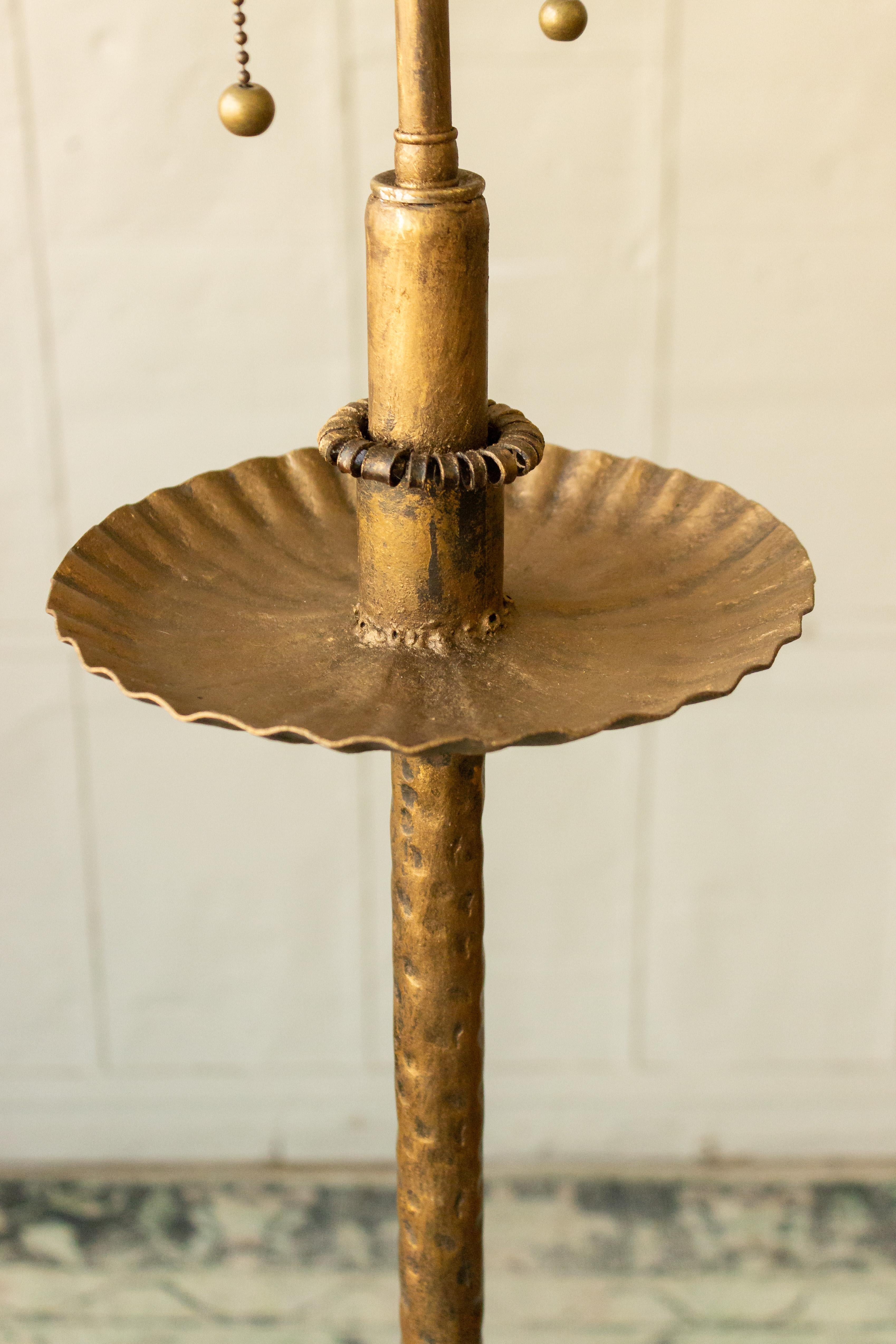 Spanish Gilt Iron Scrolled Floor Lamp For Sale 1