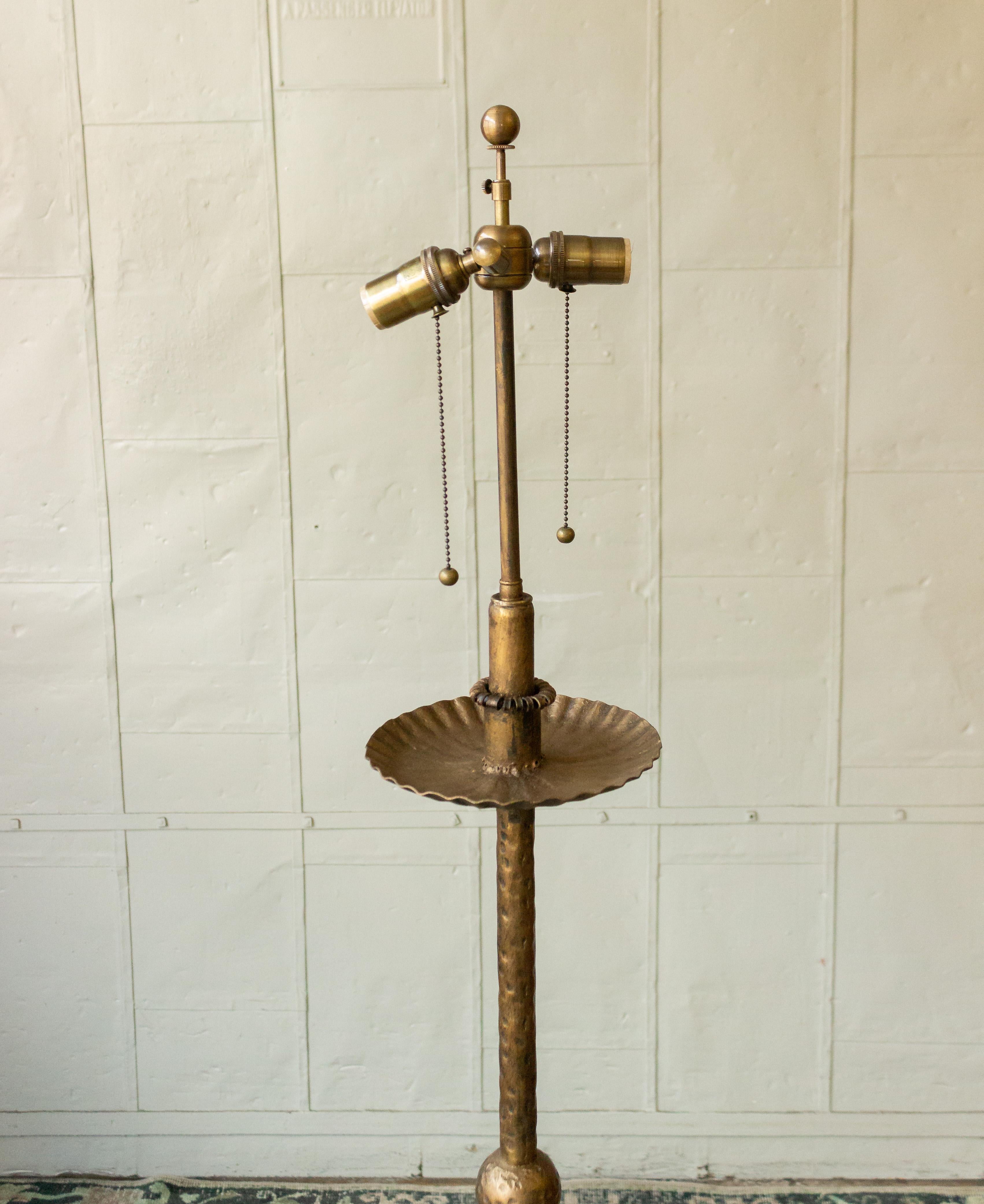 Spanish Gilt Iron Scrolled Floor Lamp For Sale 2