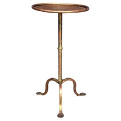 Spanish Gilt Metal Drinks Table on a Tripod Base