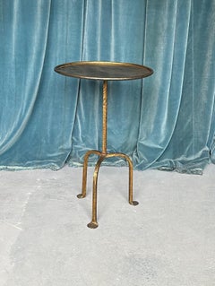Spanish Gilt Metal End Table on a Tripod Base