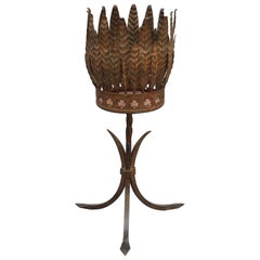 Vintage Spanish Gilt Metal Plant Stand, circa 1950s