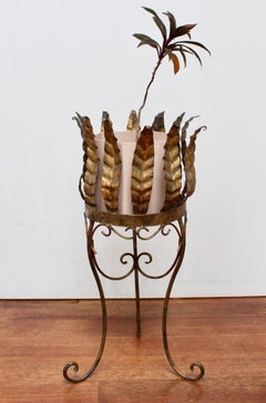 Spanish Gilt Metal Plant Stand, circa 1960s
