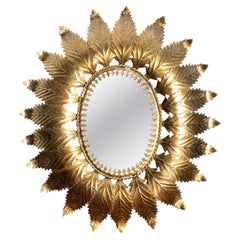 Spanish Gilt Metal Sun Mirror