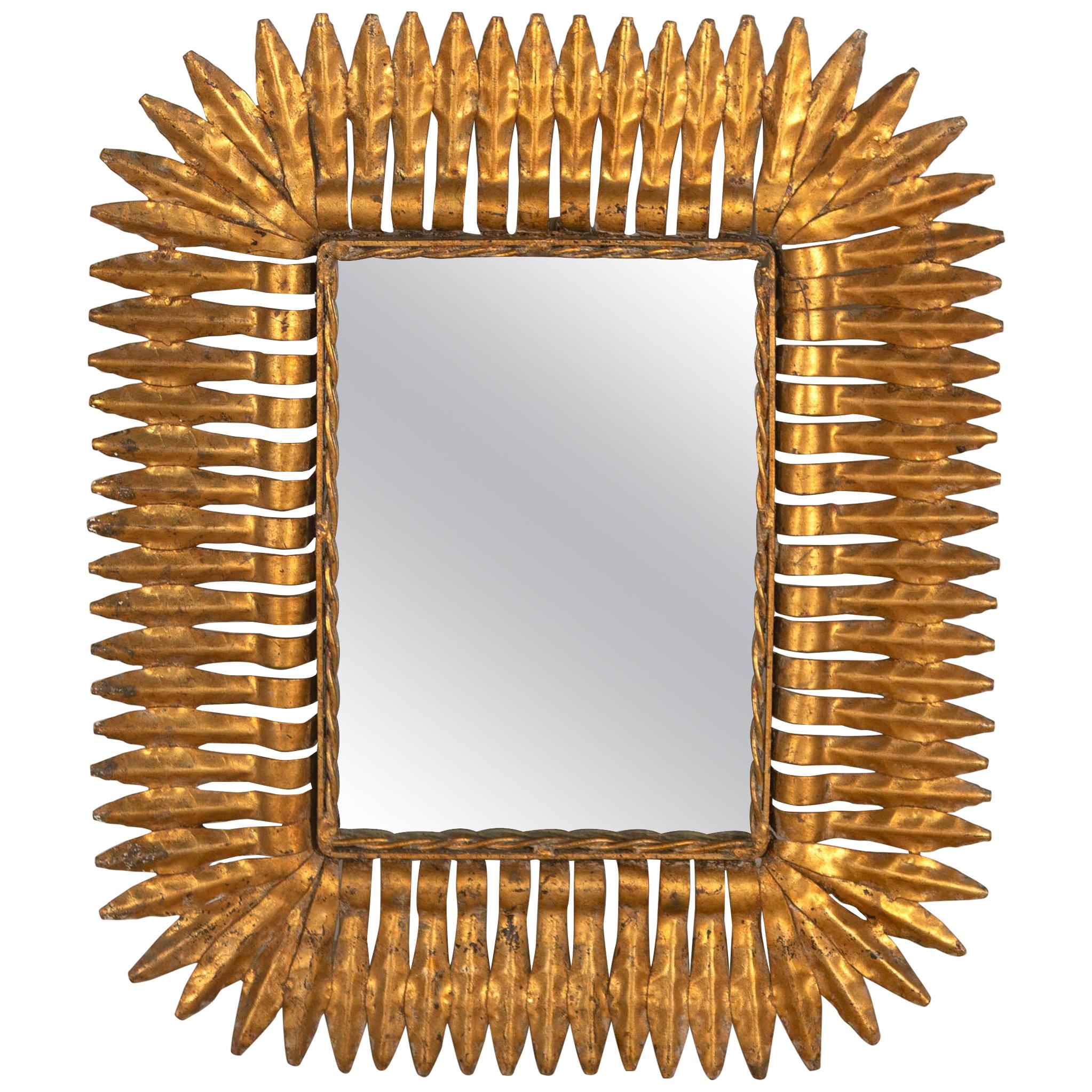 Spanish Gilt Metal Sunburst Mirror