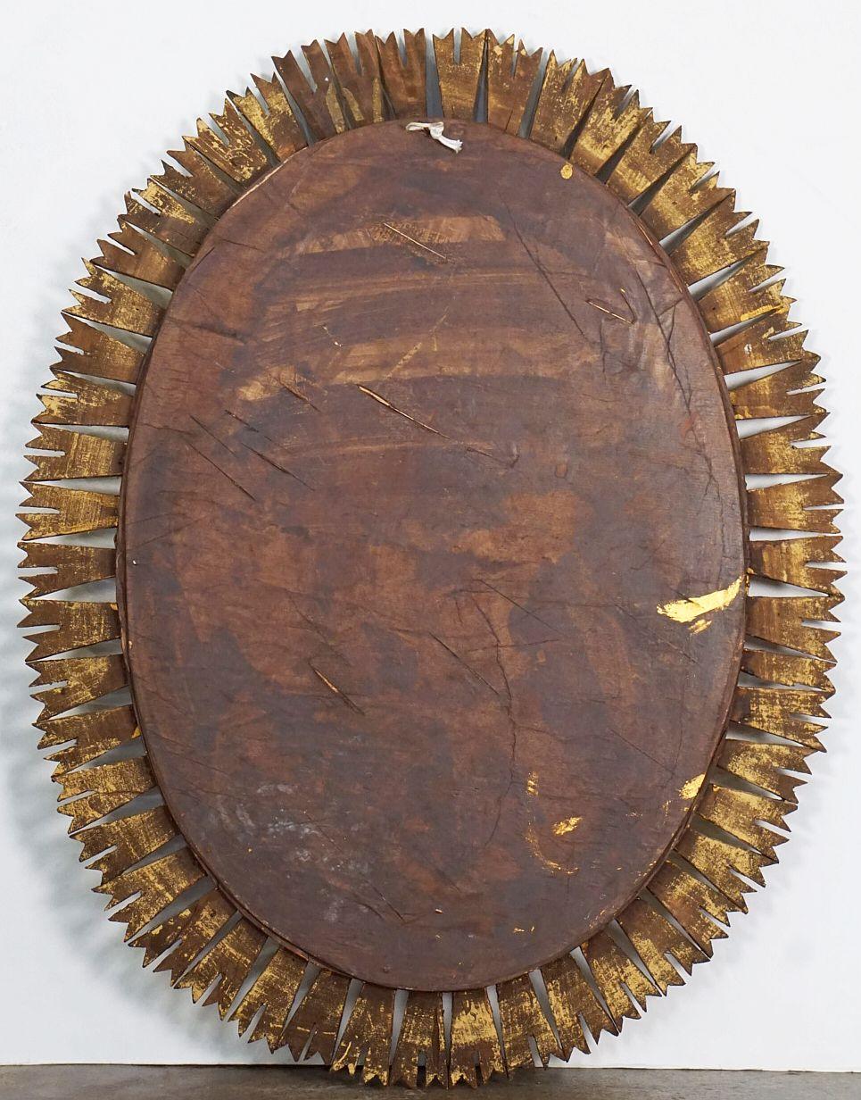 Spanish Gilt Oval Starburst or Sunburst Mirror (H 31 1/2 x W 24 1/2) 5