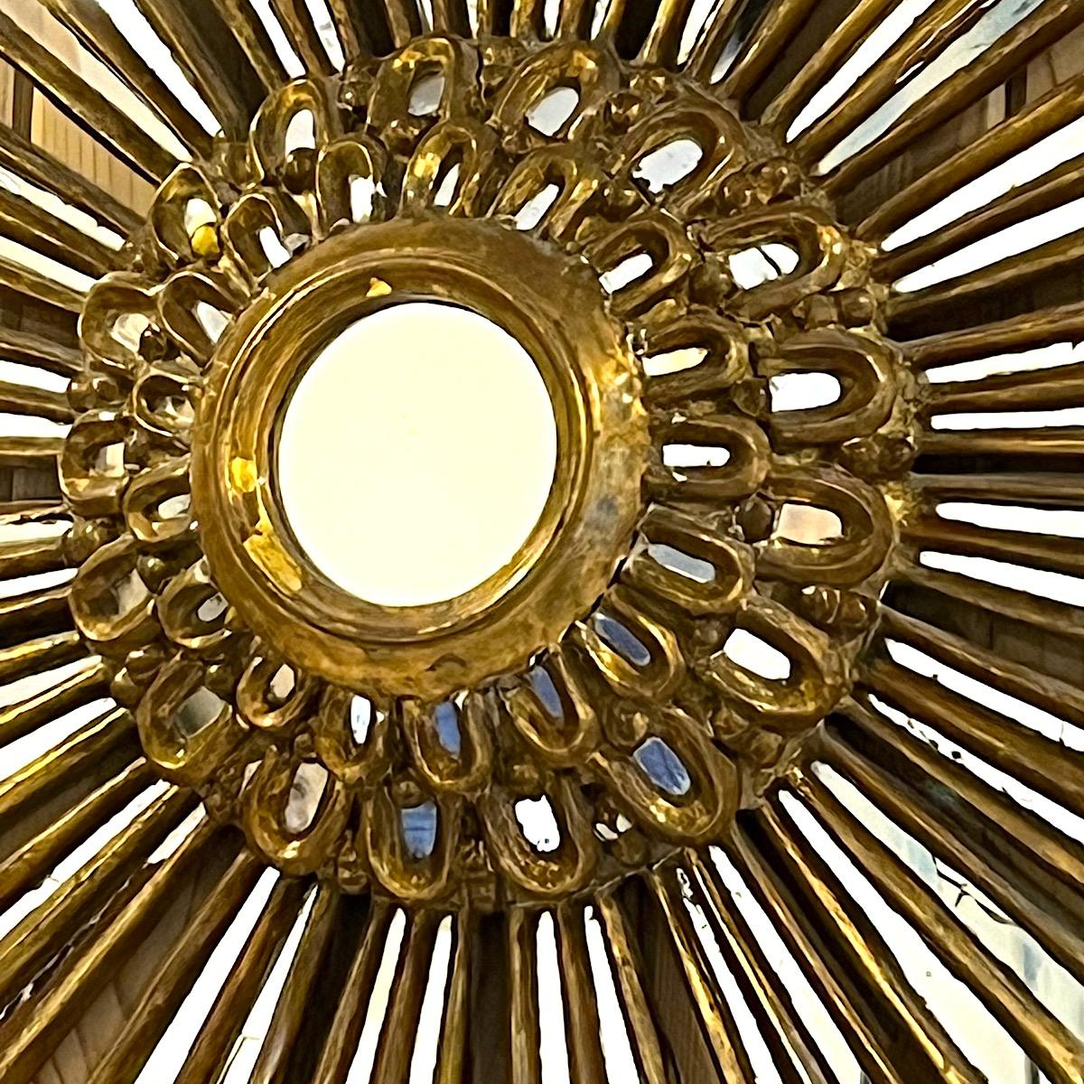 Early 20th Century Spanish Gilt Sunburst Mirror