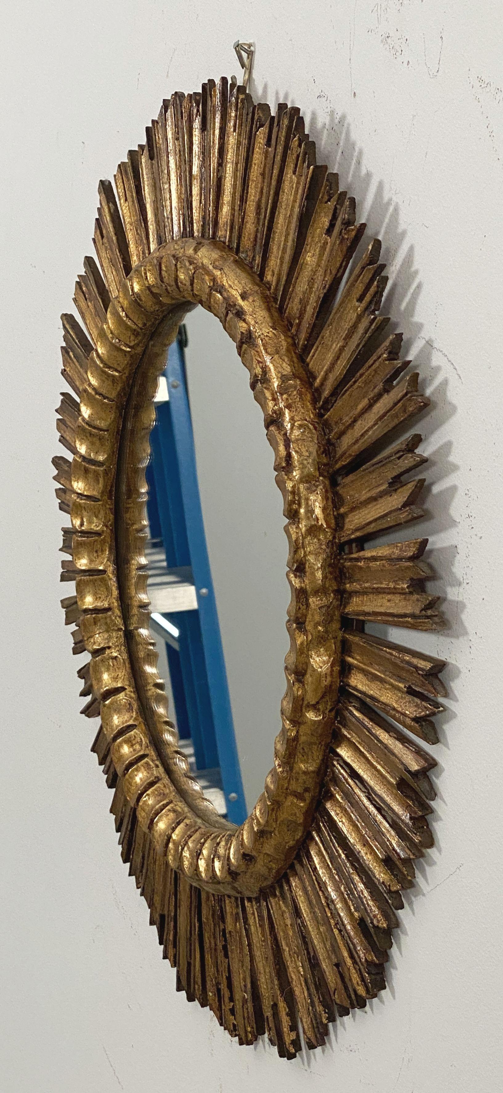 Espejo Español Dorado Rayo de Sol o Rayo de Estrella (Diámetro 25) siglo XX en venta