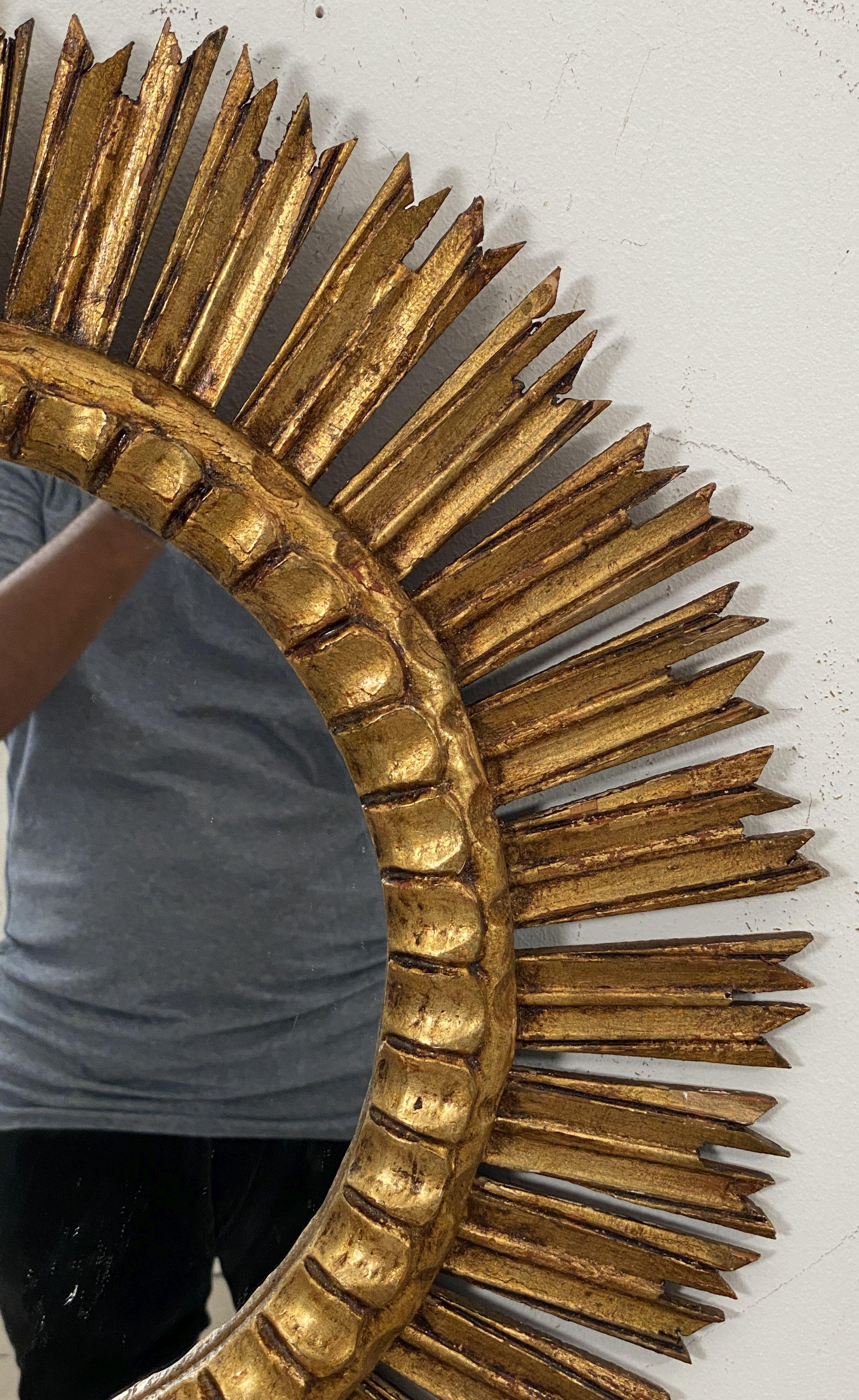 Espejo Español Dorado Rayo de Sol o Rayo de Estrella (Diámetro 25) Vidrio en venta