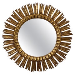 Miroir espagnol doré Sunburst ou Starburst (diamètre 25)