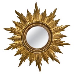 Spanish Gilt Sunburst or Starburst Mirror (Diameter 29 1/2)