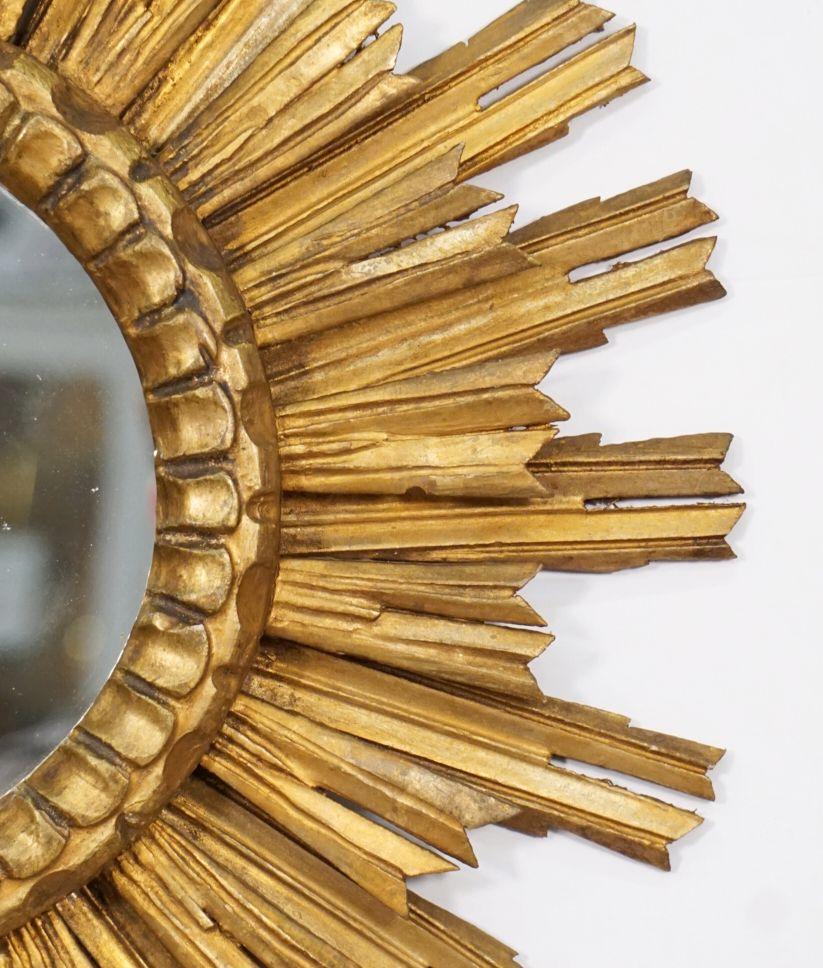 Spanish Gilt Two-Layer Sunburst or Starburst Mirror (Diameter 25 1/2) For Sale 1