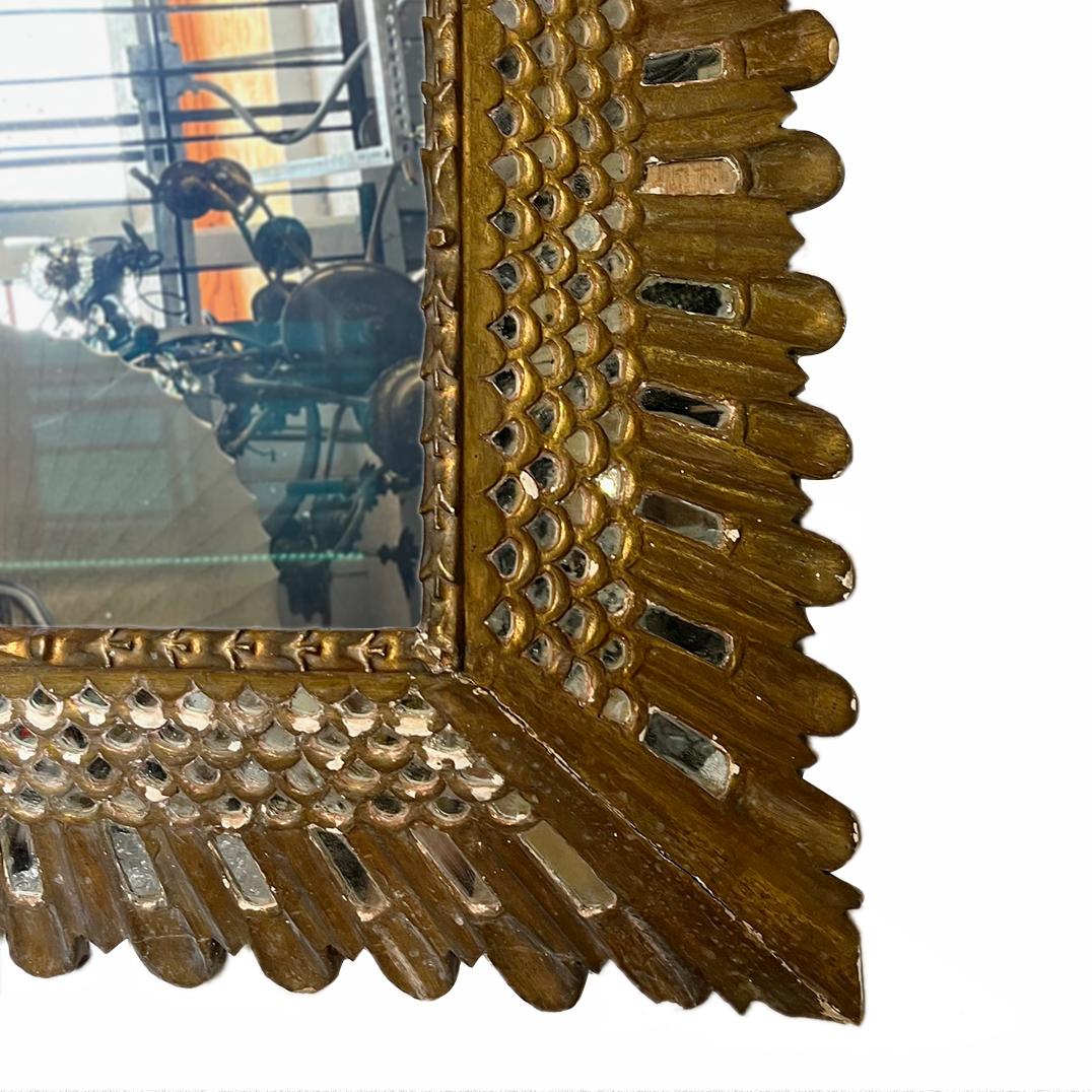 Spanish Gilt Wood Mirror In Good Condition For Sale In New York, NY