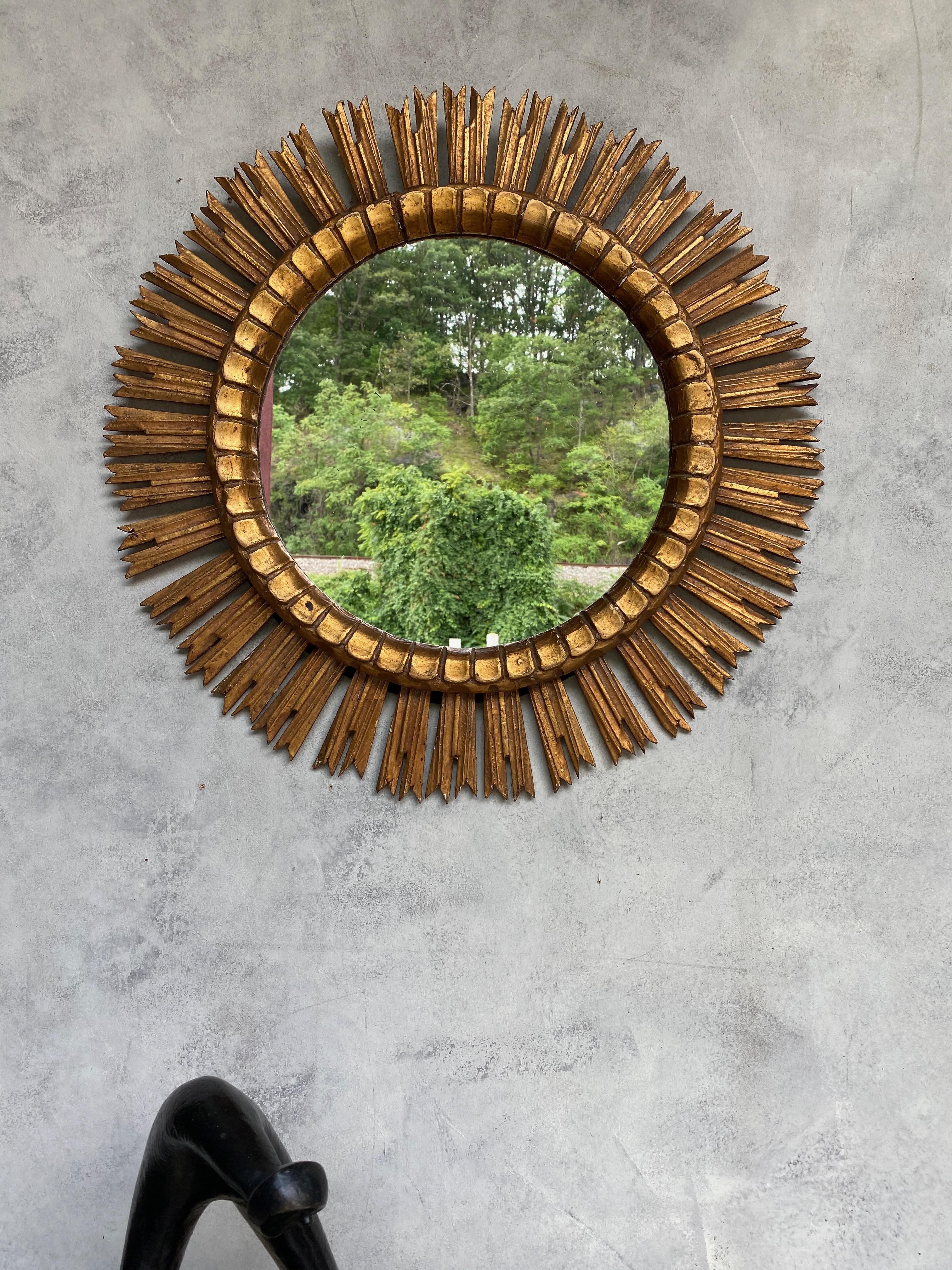 Spanish Giltwood Sunburst Mirror 1