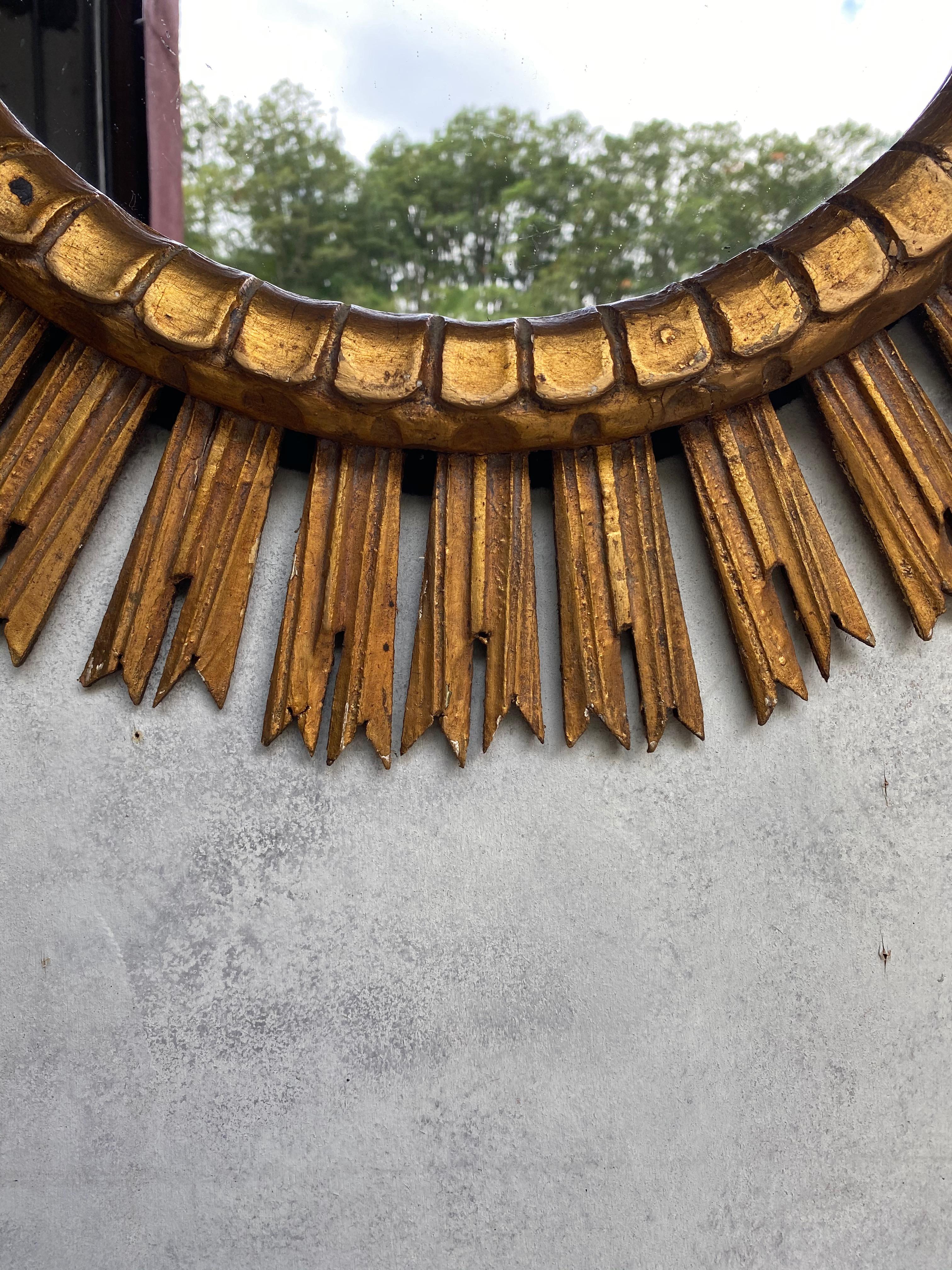 Spanish Giltwood Sunburst Mirror 9
