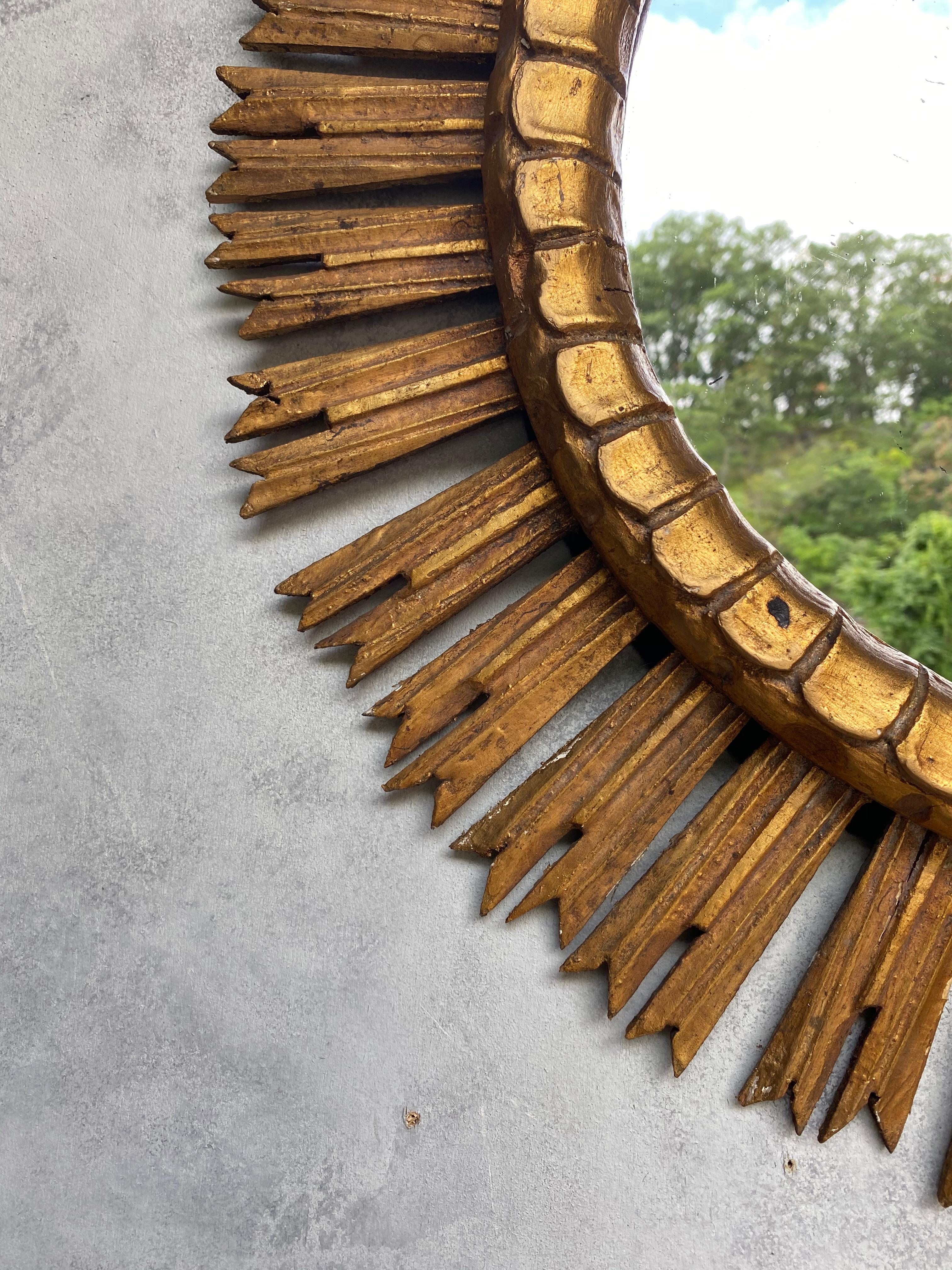 Spanish Giltwood Sunburst Mirror 4