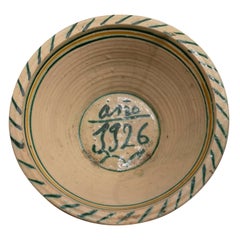 Spanish Glazed Ceramic "Lebrillo" with Inscription of Date Year 1926