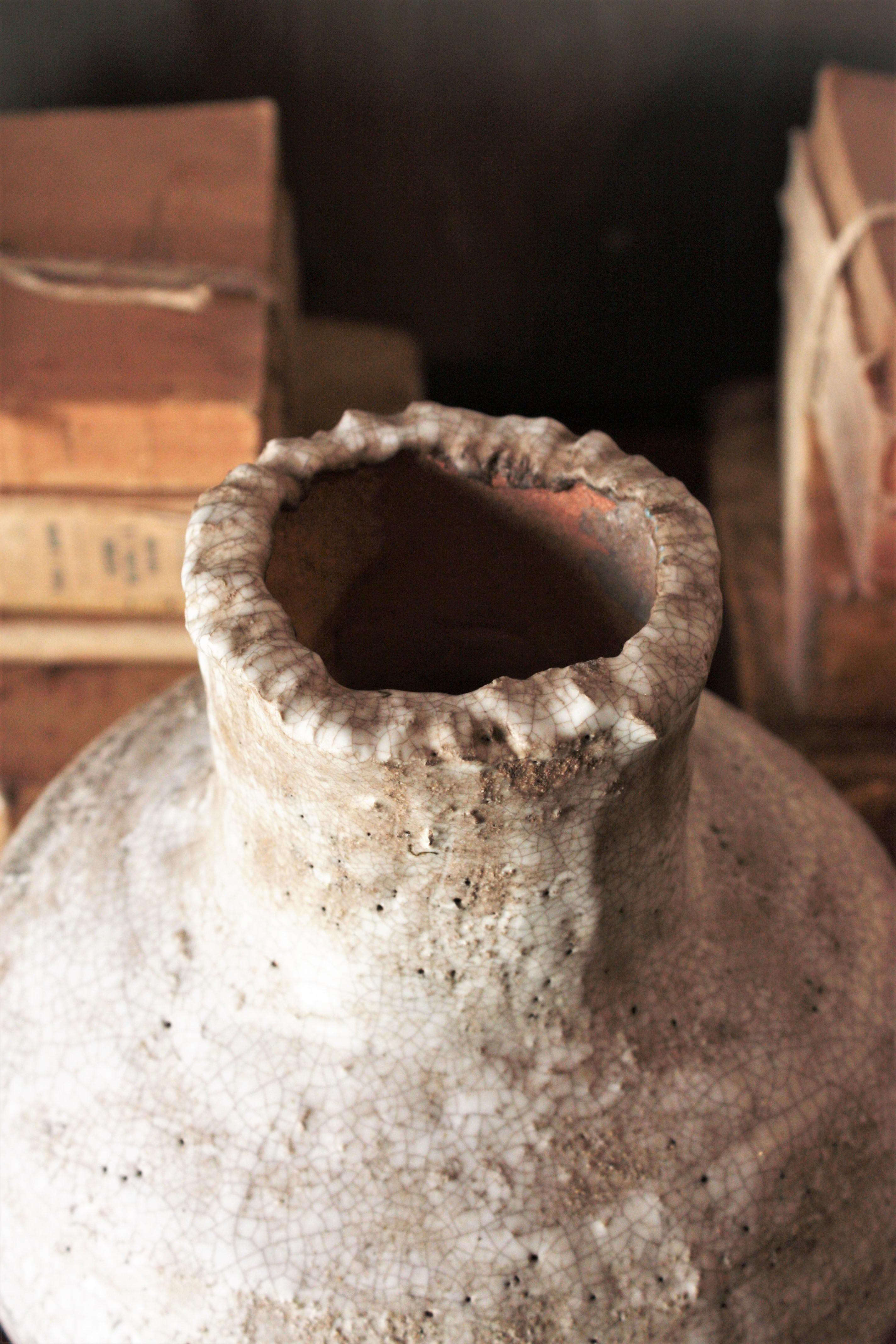 Céramique Vase jarre en terre cuite vernie espagnole, annes 1950 en vente