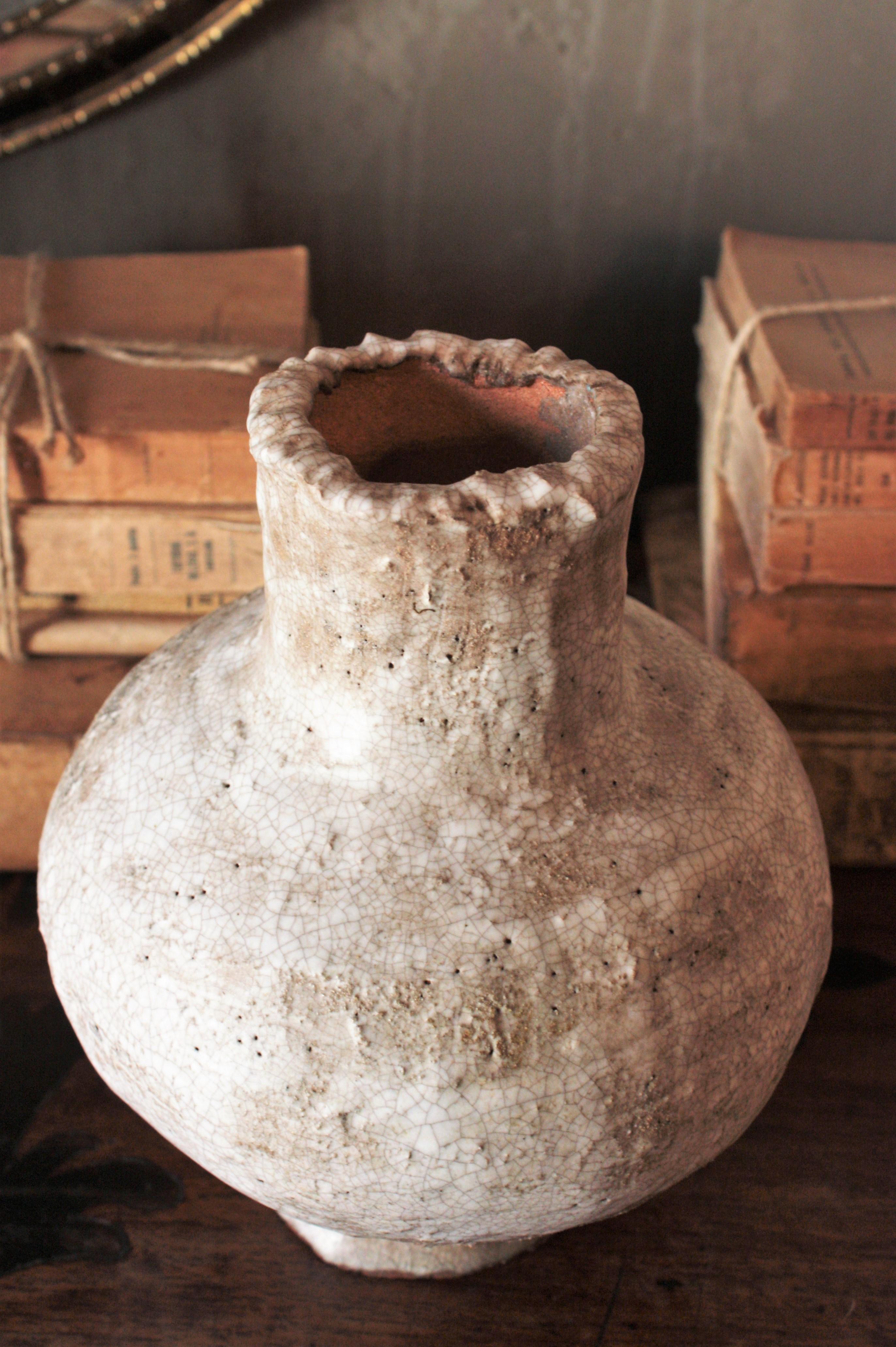 Vase jarre en terre cuite vernie espagnole, annes 1950 en vente 1
