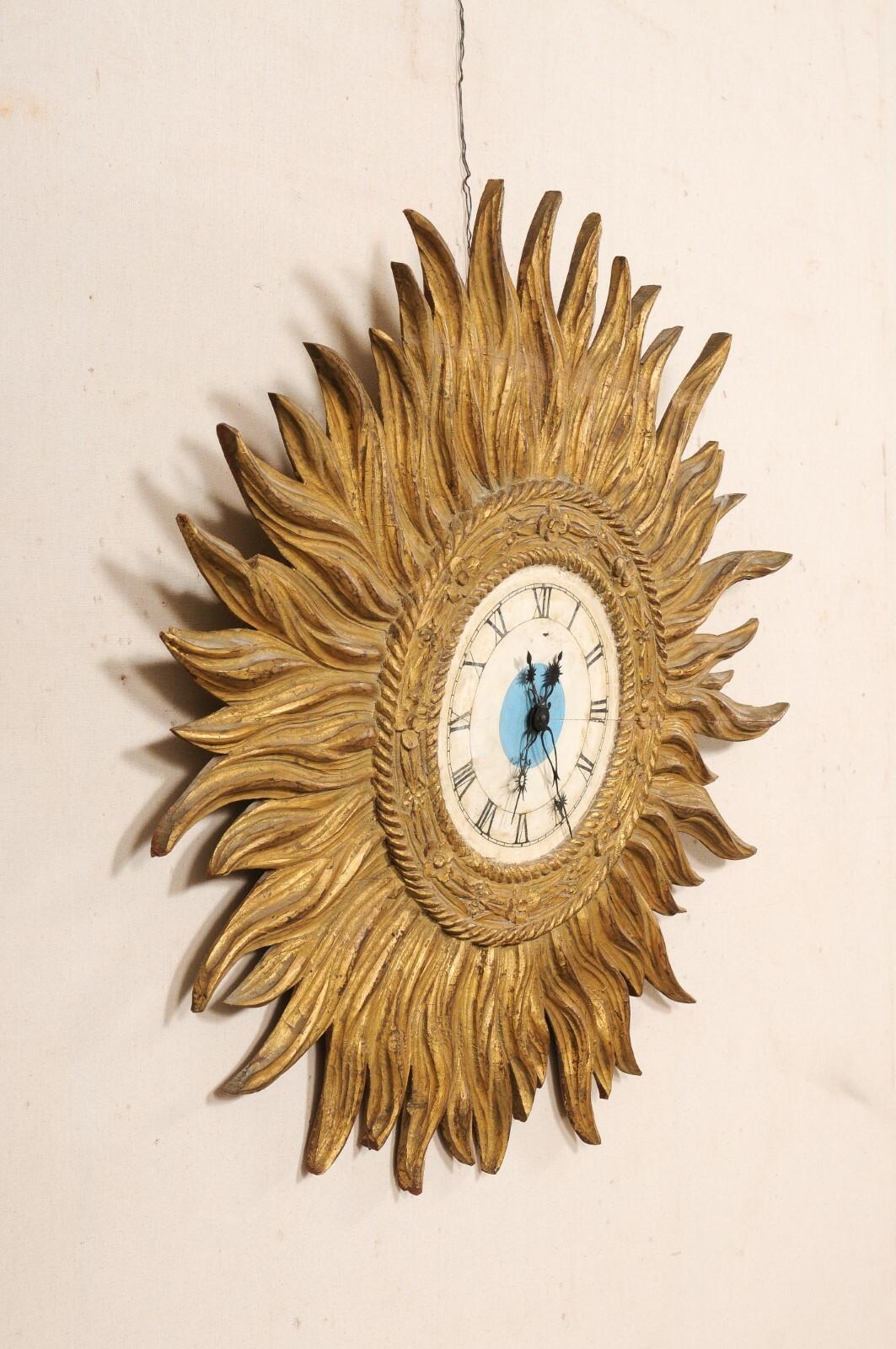 Spanish Gold Sunburst Wanduhr, 3 Ft. Durchmesser im Angebot 3
