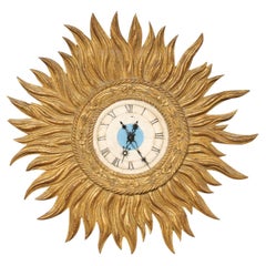 Spanish Gold Sunburst Wall Clock, 3 Ft. Diameter