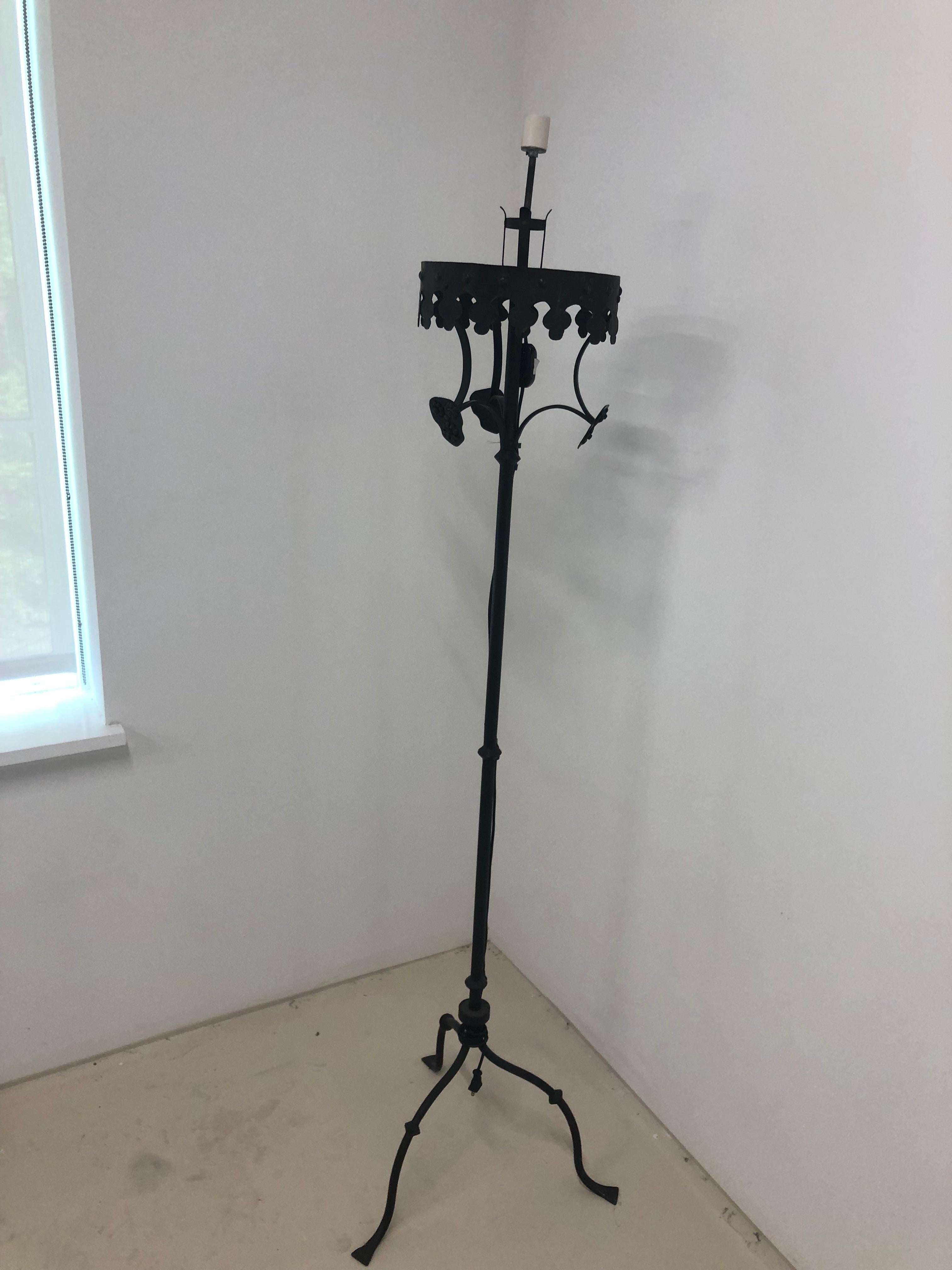 Wrought Iron Spanish Gothic Floor Lamp/Candlestand