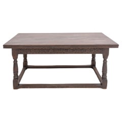 Spanish Gothic Revival Oak Draw Leaf Dining Table