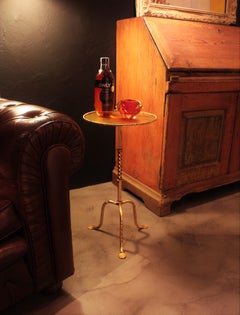 Spanish Gothic Style Gold Leaf Gilt Iron Gueridon, Drinks Table or Side Table