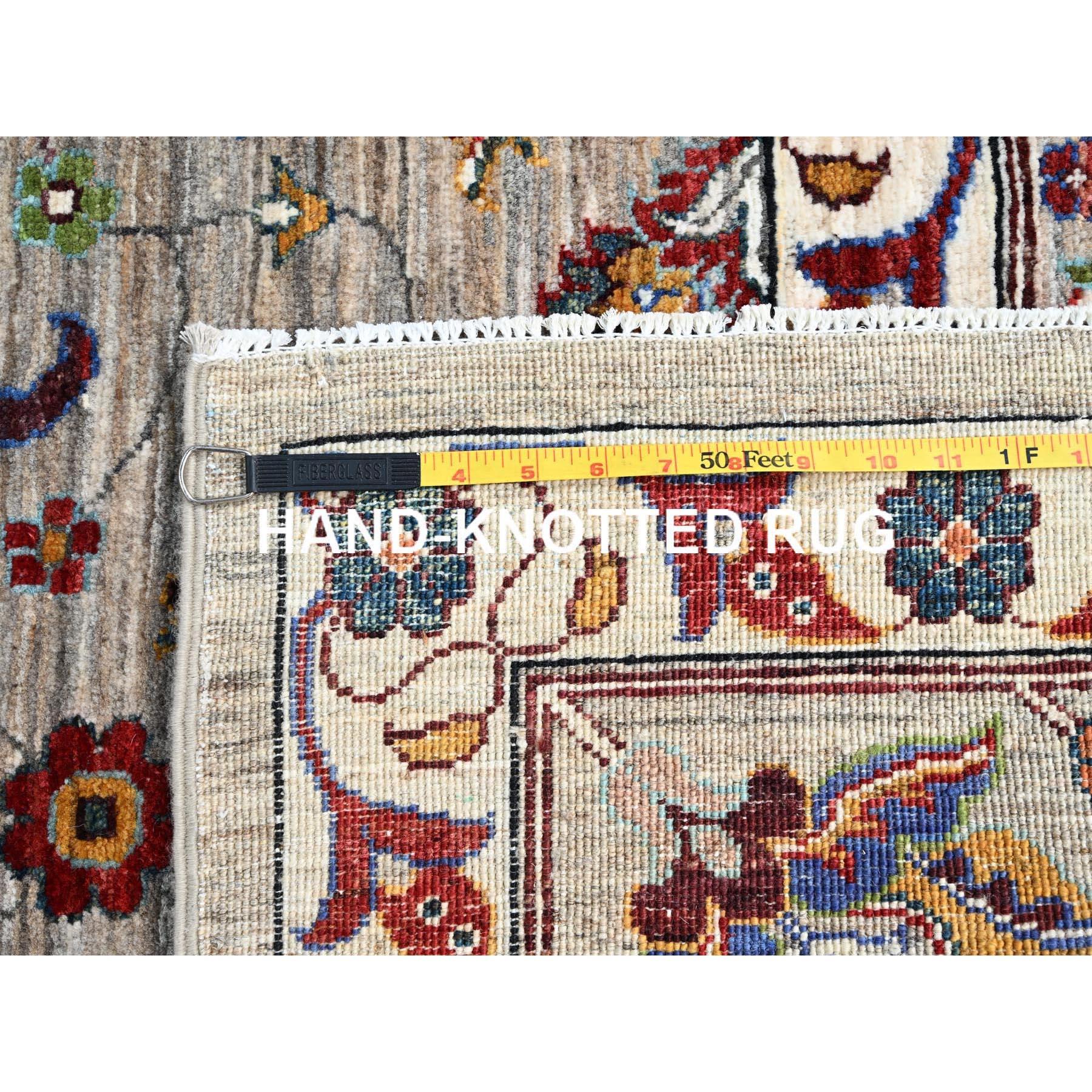 Spanish Gray Hand Knotted Sultani Floral Pattern Wool Oriental Rug 8'10