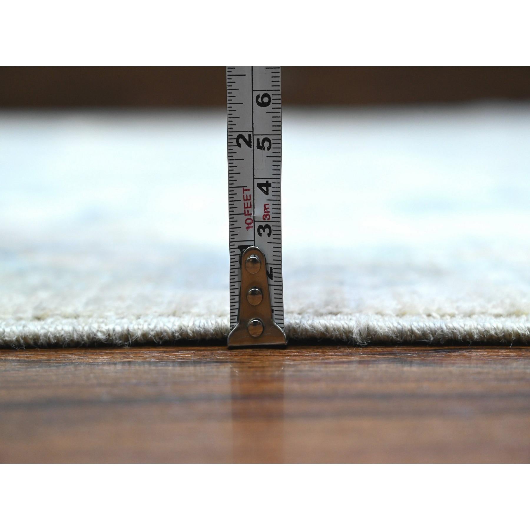 Spanish Gray Organic Wool Mahal Design Hand Knotted Oriental Rug 9'1