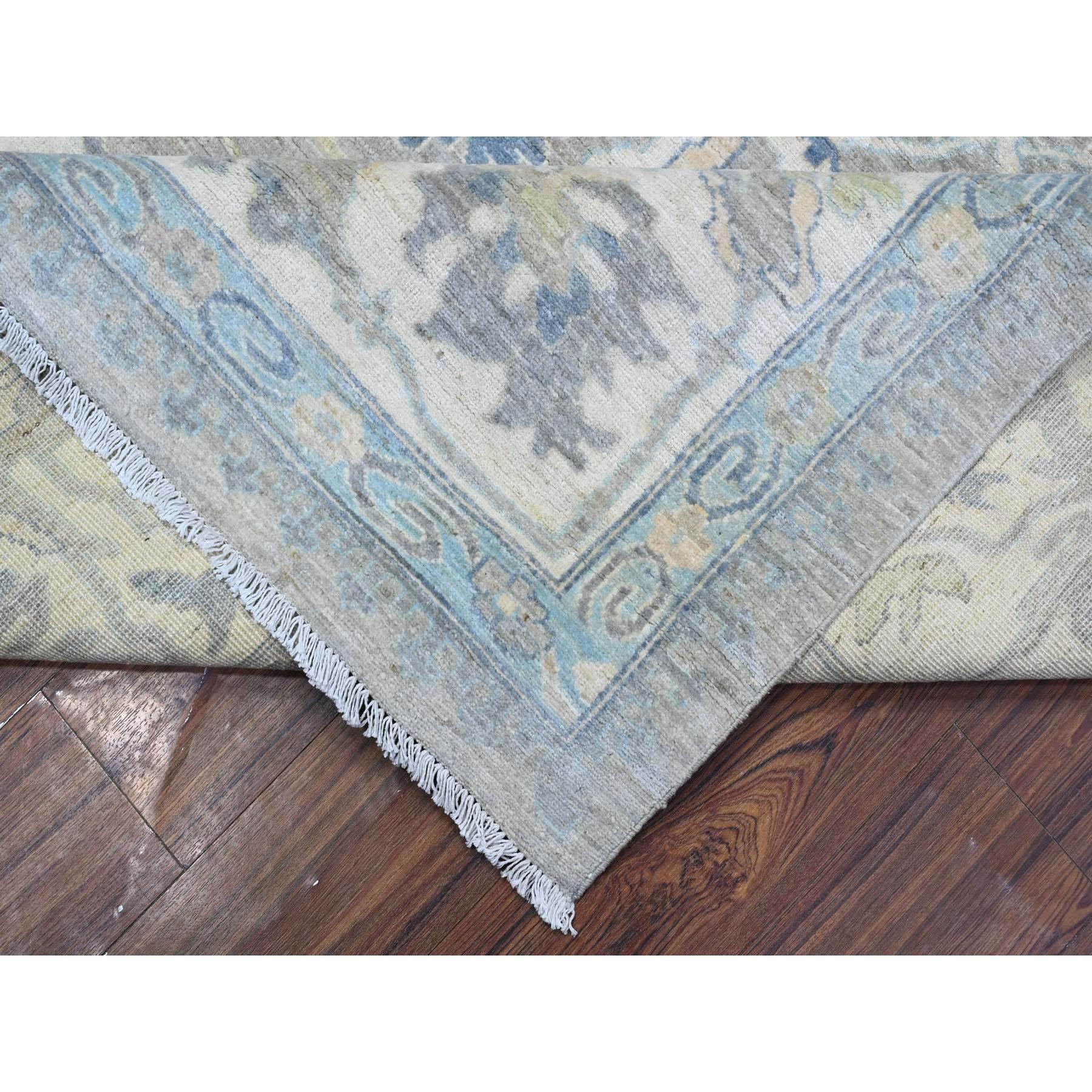 Spanish Gray Organic Wool Mahal Design Hand Knotted Oriental Rug 9'1