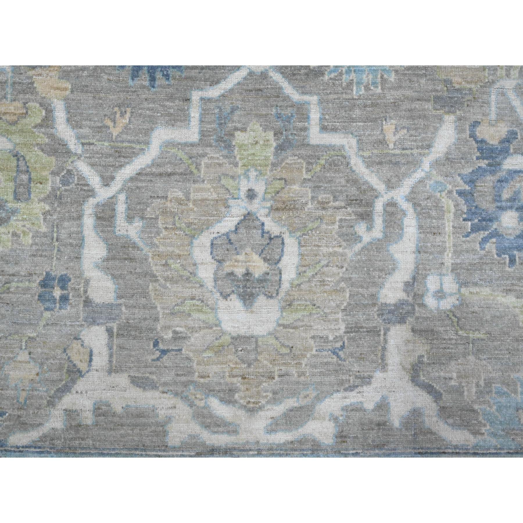 Spanish Gray Organic Wool Mahal Design Hand Knotted Oriental Rug 9'1