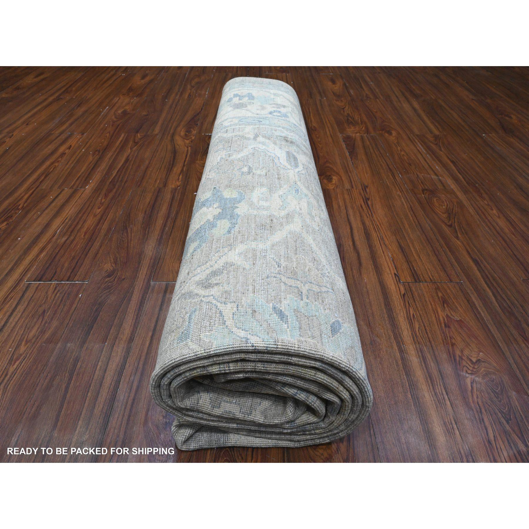 Spanish Gray Organic Wool Mahal Design Hand Knotted Oriental Rug 9'1