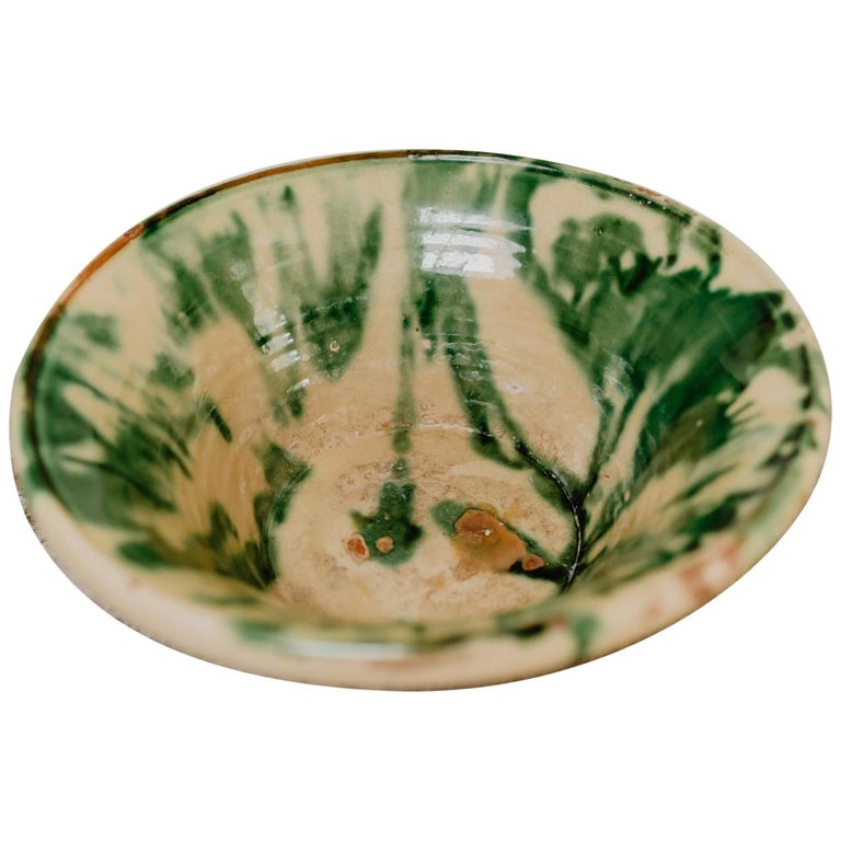 Spanish Green Glazed Terracotta Bowl at 1stDibs bowls in spanish
