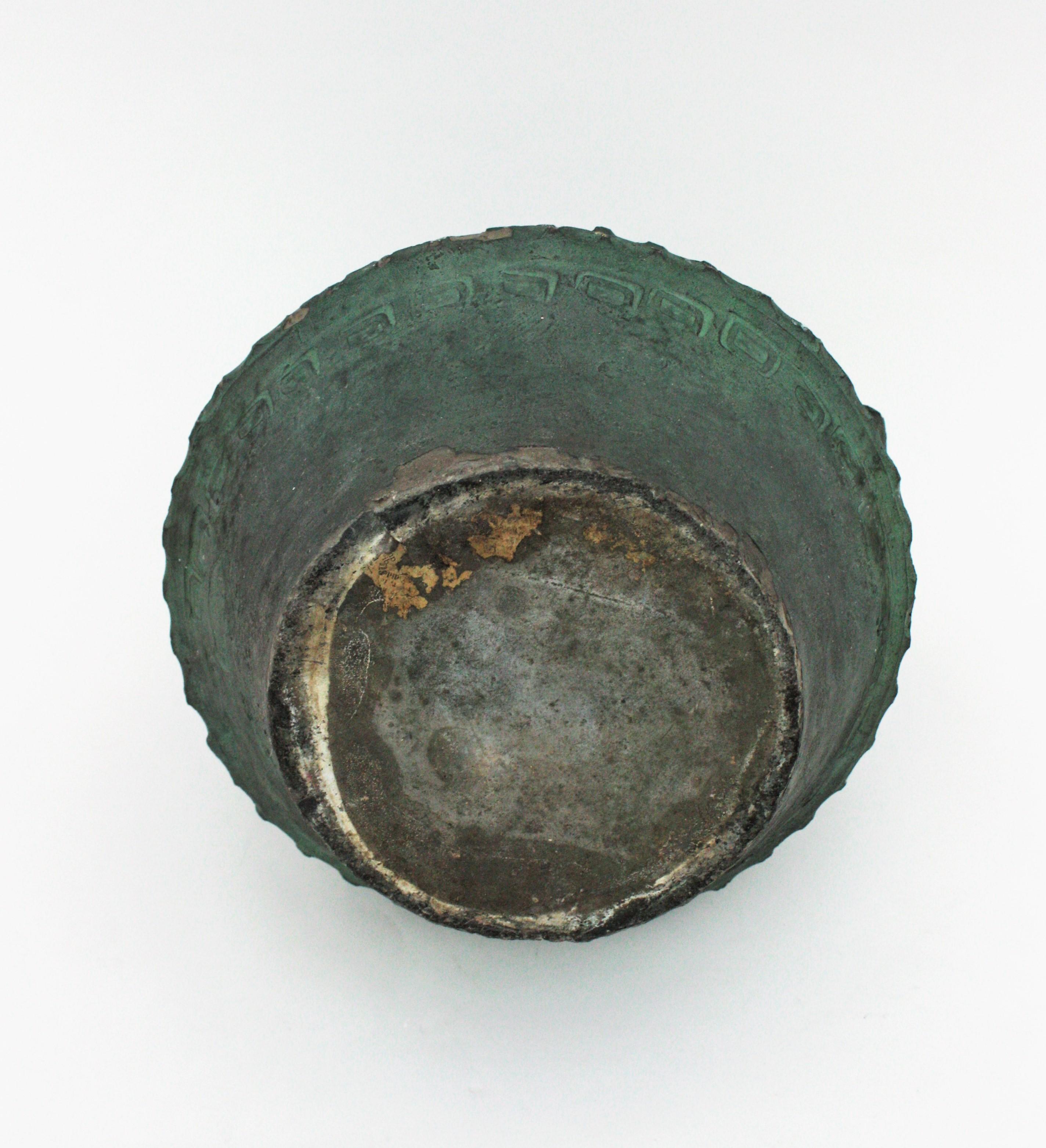 Spanish Green Terracota Urn Vase or Vessel 6